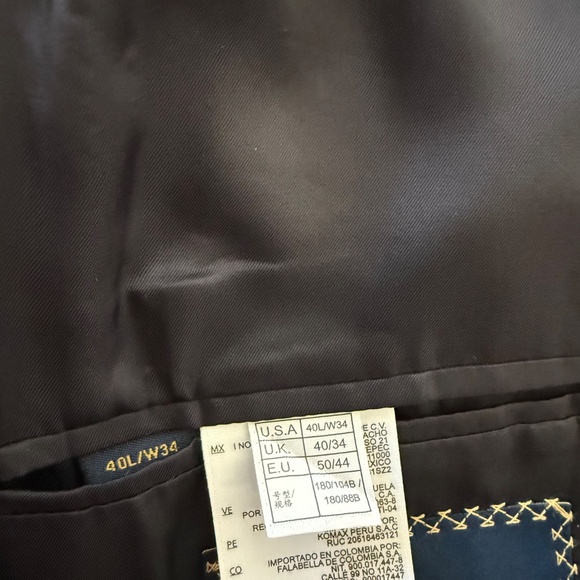 Brooks Brothers Estrato Togna Wool Dark Navy Blazer Suit Jacket Mens 40L Regent - Picture 13 of 14